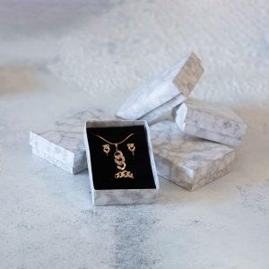 جعبه جواهرات 12 عددی بسته بندی شده مدل نیم ست سنگی
